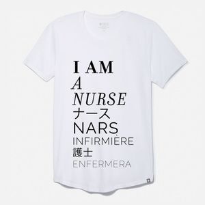 RARE NWT FIGS I Am A Nurse Women'a Shirt White M